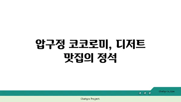 압구정 맛집 디저트: 코코로미 핫플레이스