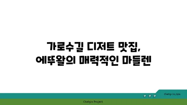 서울 마들렌 핫 플레이스: 에뚜왈 가로수길 디저트 맛집 발견
