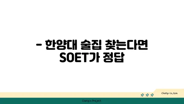 왕십리 술집 핫플레이스 SOET 소엣 한양대술집: 분위기 맛집