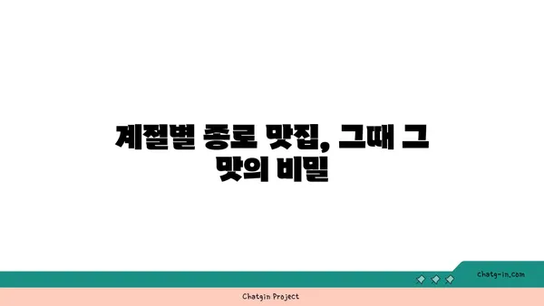 종로에서 맛집 탐방과 리뷰