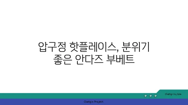 압구정 핫플레이스, 안다즈 부베트 예약