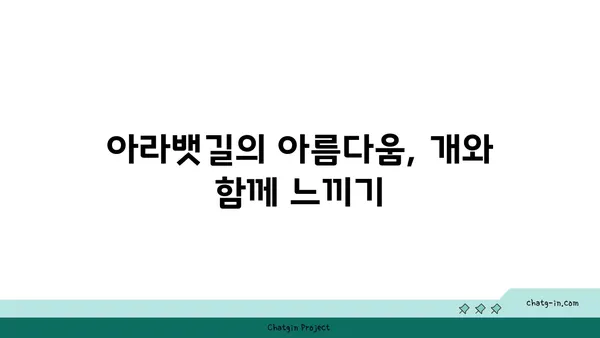 아라뱃길에서 자전거를 타는 동안 개를 데리고 다니기
