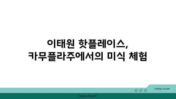 이태원 핫플레이스 카무플라주에서 다채로운 맛집 탐방