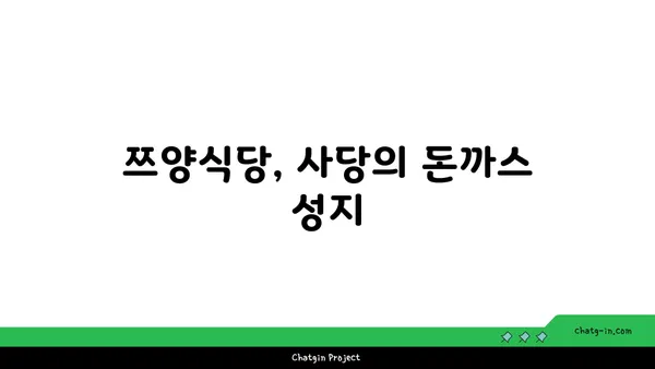 사당의 맛있는 서울핫플레이스: 쯔양식당 쯔왕돈까스