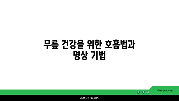 무릎 건강을 위한 요가 명상법 가이드