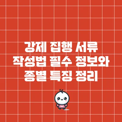 강제 집행 서류 작성법: 필수 정보와 종별 특징 정리