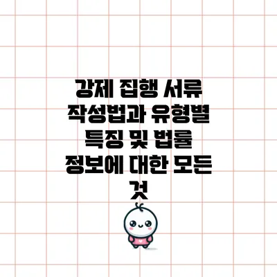 강제 집행 서류 작성법과 유형별 특징 및 법률 정보에 대한 모든 것