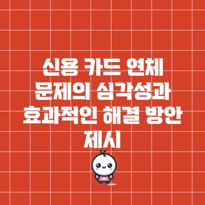 신용 카드 연체 문제의 심각성과 효과적인 해결 방안 제시