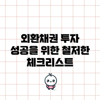 외환채권 투자 성공을 위한 철저한 체크리스트