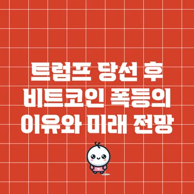트럼프 당선 후 비트코인 폭등의 이유와 미래 전망
