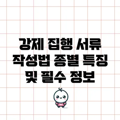 강제 집행 서류 작성법: 종별 특징 및 필수 정보