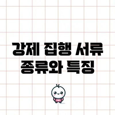 강제 집행 서류 종류와 특징