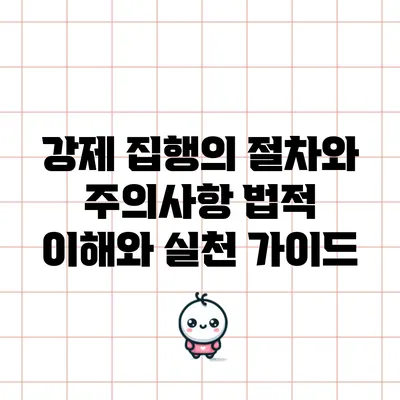 강제 집행의 절차와 주의사항: 법적 이해와 실천 가이드