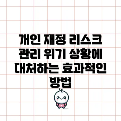 개인 재정 리스크 관리: 위기 상황에 대처하는 효과적인 방법