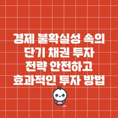 경제 불확실성 속의 단기 채권 투자 전략: 안전하고 효과적인 투자 방법