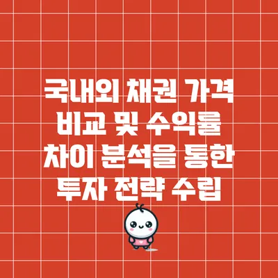 국내외 채권 가격 비교 및 수익률 차이 분석을 통한 투자 전략 수립