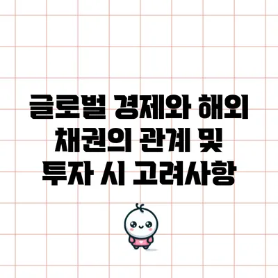 글로벌 경제와 해외 채권의 관계 및 투자 시 고려사항