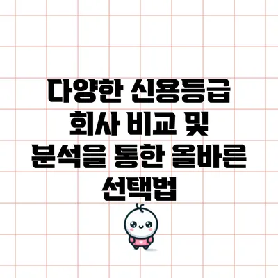 다양한 신용등급 회사 비교 및 분석을 통한 올바른 선택법