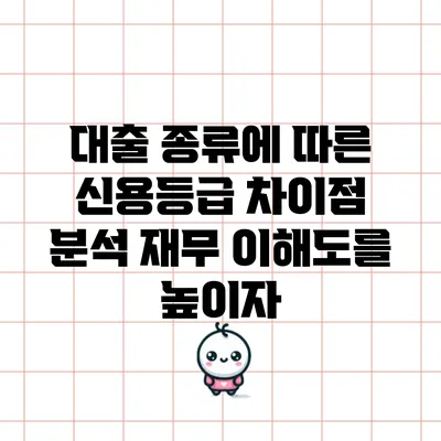 대출 종류에 따른 신용등급 차이점 분석: 재무 이해도를 높이자