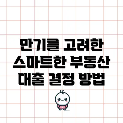 만기를 고려한 스마트한 부동산 대출 결정 방법