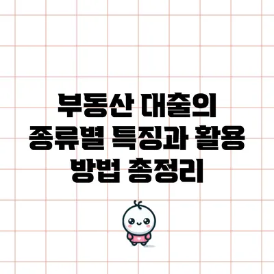 부동산 대출의 종류별 특징과 활용 방법 총정리