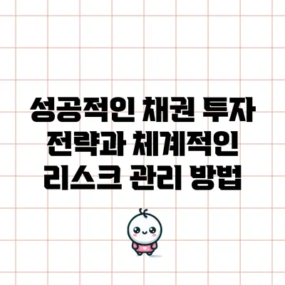 성공적인 채권 투자 전략과 체계적인 리스크 관리 방법