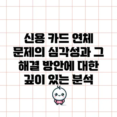 신용 카드 연체 문제의 심각성과 그 해결 방안에 대한 깊이 있는 분석