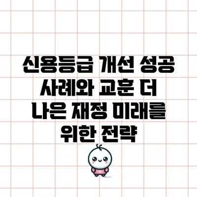 신용등급 개선 성공 사례와 교훈: 더 나은 재정 미래를 위한 전략