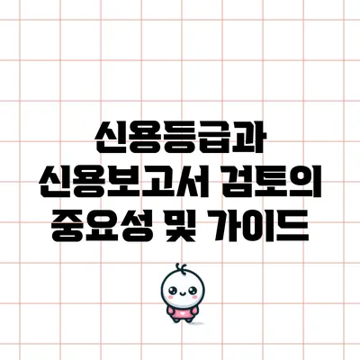 신용등급과 신용보고서 검토의 중요성 및 가이드