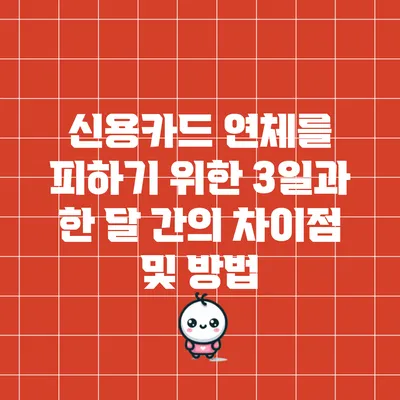 신용카드 연체를 피하기 위한 3일과 한 달 간의 차이점 및 방법