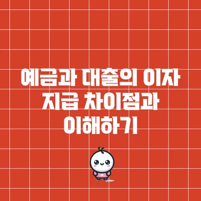 예금과 대출의 이자 지급 차이점과 이해하기