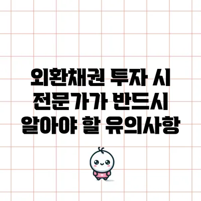 외환채권 투자 시 전문가가 반드시 알아야 할 유의사항