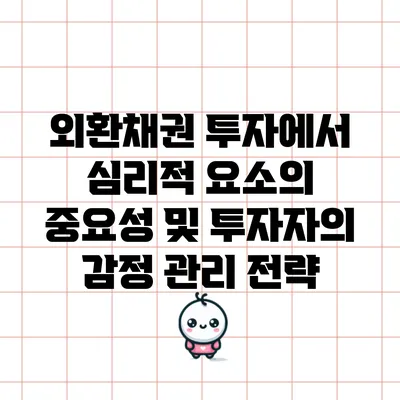외환채권 투자에서 심리적 요소의 중요성 및 투자자의 감정 관리 전략