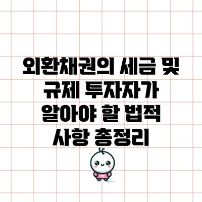 외환채권의 세금 및 규제: 투자자가 알아야 할 법적 사항 총정리