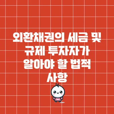 외환채권의 세금 및 규제: 투자자가 알아야 할 법적 사항