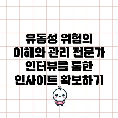 유동성 위험의 이해와 관리: 전문가 인터뷰를 통한 인사이트 확보하기