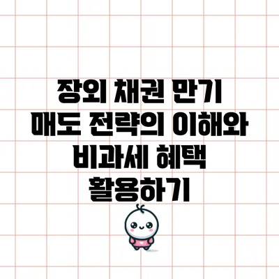 장외 채권 만기 매도 전략의 이해와 비과세 혜택 활용하기