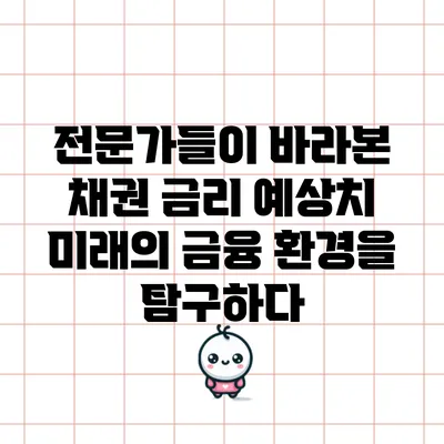 전문가들이 바라본 채권 금리 예상치: 미래의 금융 환경을 탐구하다