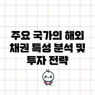 주요 국가의 해외 채권 특성 분석 및 투자 전략
