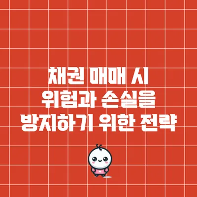 채권 매매 시 위험과 손실을 방지하기 위한 전략