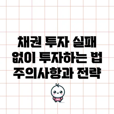 채권 투자 실패 없이 투자하는 법: 주의사항과 전략