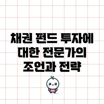 채권 펀드 투자에 대한 전문가의 조언과 전략