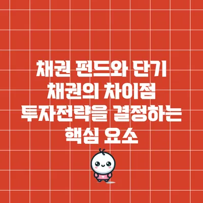 채권 펀드와 단기 채권의 차이점: 투자전략을 결정하는 핵심 요소