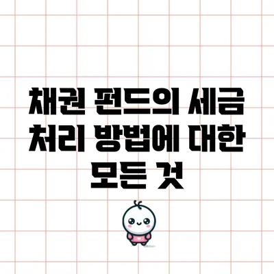 채권 펀드의 세금 처리 방법에 대한 모든 것