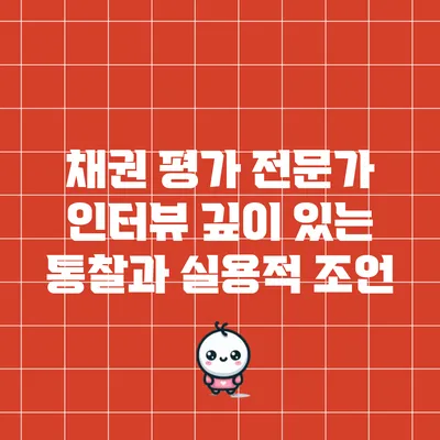 채권 평가 전문가 인터뷰: 깊이 있는 통찰과 실용적 조언