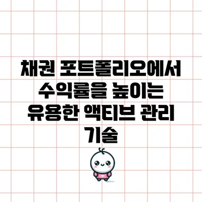 채권 포트폴리오에서 수익률을 높이는 유용한 액티브 관리 기술
