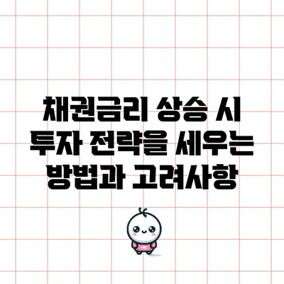 채권금리 상승 시 투자 전략을 세우는 방법과 고려사항