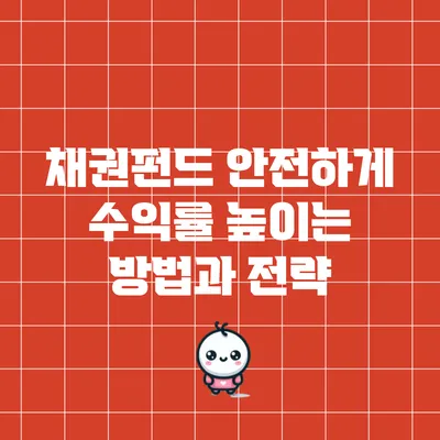 채권펀드 안전하게 수익률 높이는 방법과 전략
