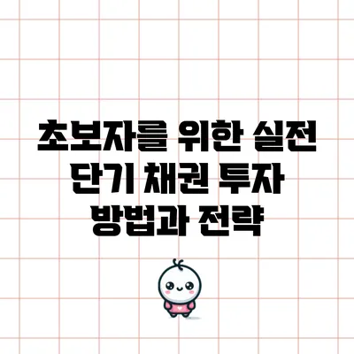 초보자를 위한 실전 단기 채권 투자 방법과 전략