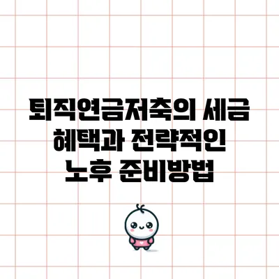 퇴직연금저축의 세금 혜택과 전략적인 노후 준비방법